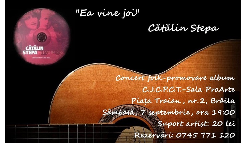 7 Septembrie Centrul De Creatie Concert De Muzica Folk Pentru Promovarea Albumului Ea Vine Joi Al Lui Catalin Stepa Mdpress